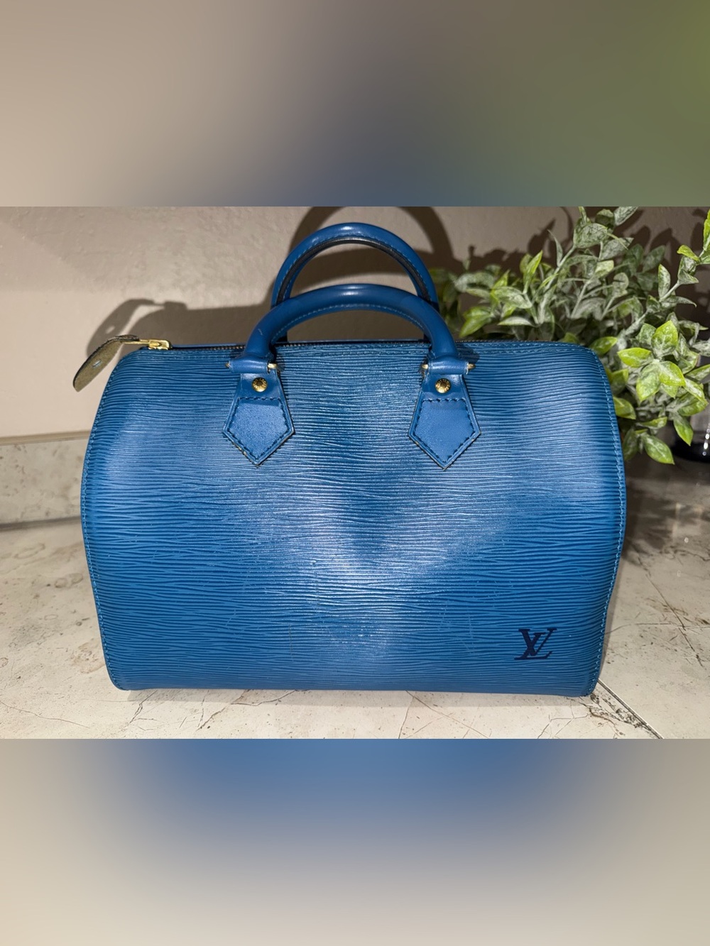 Authentic Louis Vuitton Blue Epi Leather Speedy - Picture 14 of 15